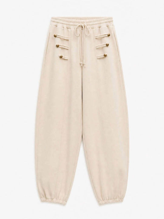 Women's Fabric Trousers Beige
