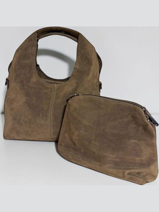 Women's Suede Brown Handbag