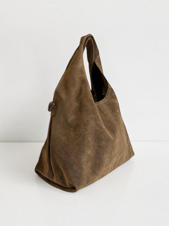 Women's Suede Brown Handbag