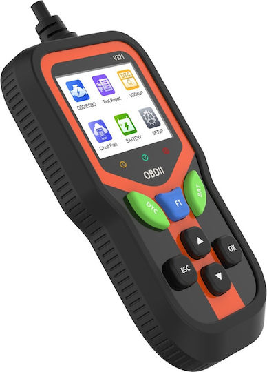 Techstar V321 Obd2 Car Diagnostic Tester Advanced Functions Battery Test Engine Error Read Clear Data Stream O2 Sensor Detection Qr Report Color Screen