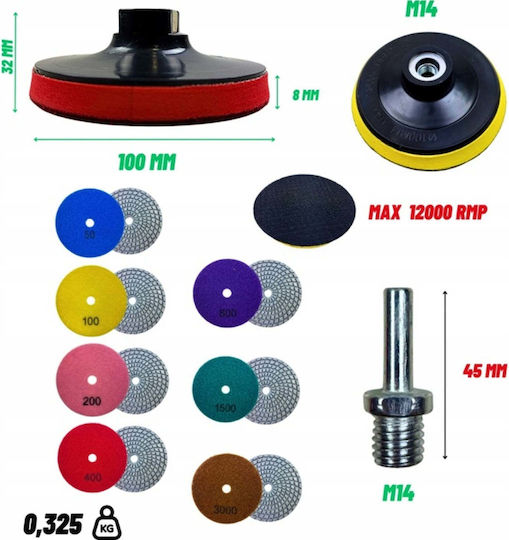 Stabilus Winkelschleifer Teile Adapter Set 9 Stück