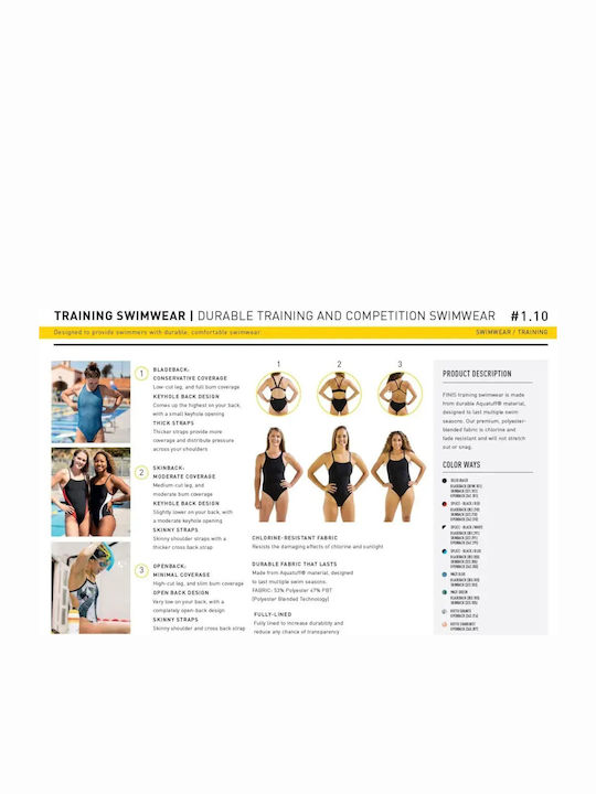 Finis Costum de Înot Întreg de Competiție Albastru pentru Femei
