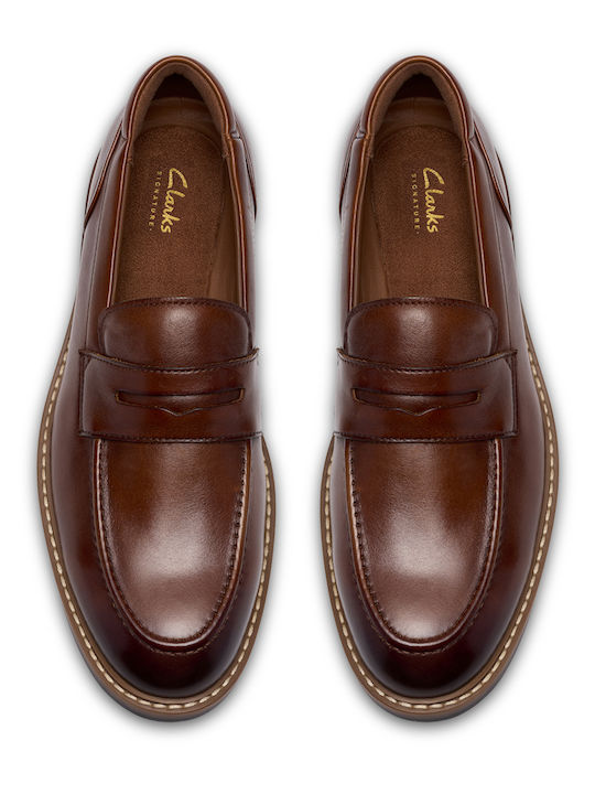 Step Δερμάτινα Ανδρικά Loafers σε Ταμπά Χρώμα