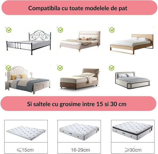 Kidizi Bară de Protecție pentru Pat Pliabilă din Material Textil în Culoare Gri 180cm