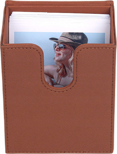 Loveinstant Photo Storage Case Fuji Instax Wide 400 & Polaroid 600 Capacity 100 Photos Brown Window