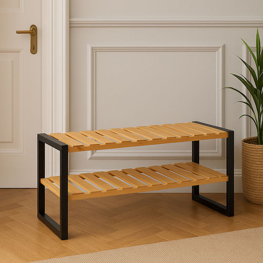 Παπουτσοθήκη από Μπαμπού F-V Bamboo με 2 Ράφια Μπεζ 70x26x34.5cm 167879 Παπουτσοθήκη από Μπαμπού F-V Bamboo με 2 Ράφια Μπεζ 70x26x34.5cm 167879