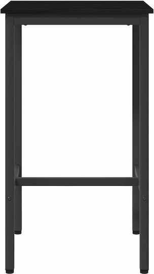 Square Wooden Bar Table with Black Oak Metal Frame 52x52x90cm