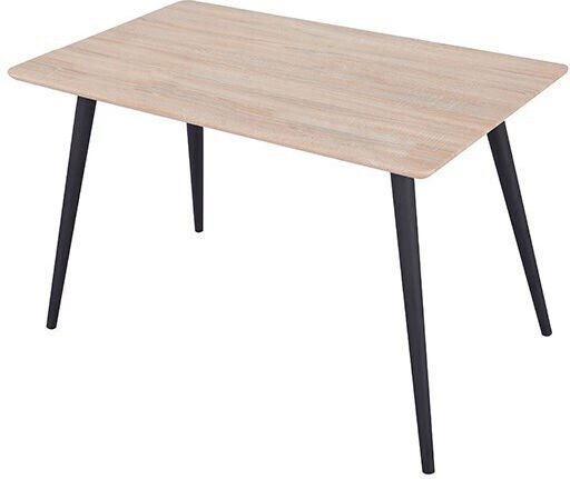 125 Kitchen Folding Wooden Table with Metal Frame Black/Brown 120x70x75cm