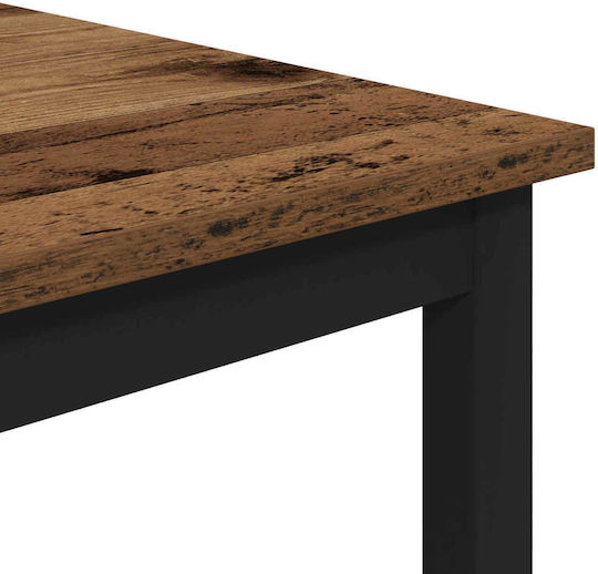 Quadratischer Bar Tisch Aus Holz Mit Metallrahmen Bearbeitetes Holz 52x52x110cm