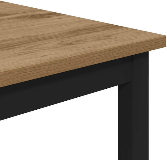 Artisan Square Bar Table Wooden with Metal Frame Oak 52x52x110cm