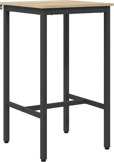 Sonoma Oak Square Bar Table Wooden with Metal Frame Sonoma 52x52x110cm
