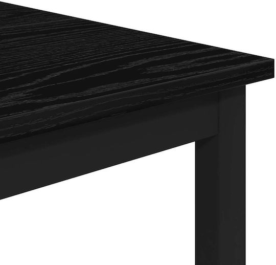 Square Bar Table Wooden with Metal Frame Black Oak 52x52x110cm