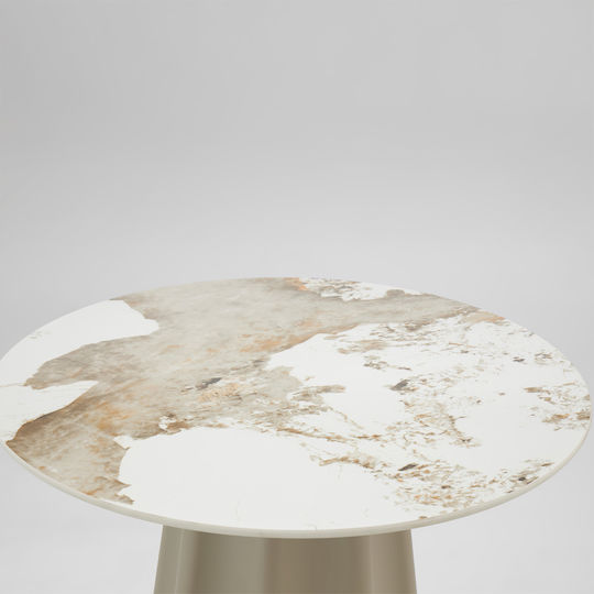 Vellum Round Kitchen Table Wooden White 80x80x76.5cm
