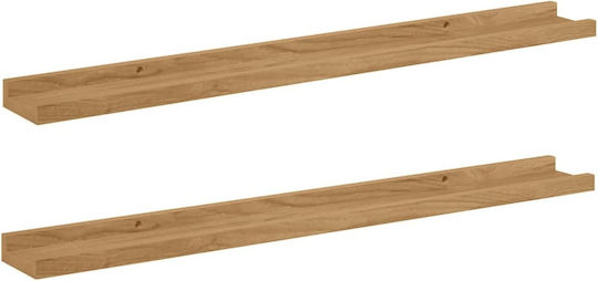Brown Wall Shelves 2 Pieces 80x9x3 cm