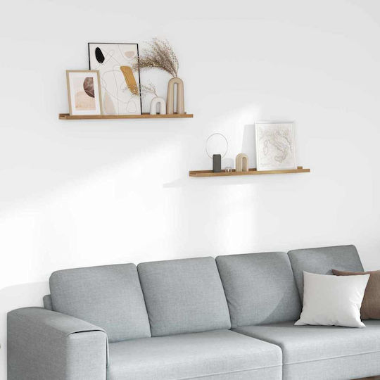 Wall Shelves (2 Pieces) 80x9x3 cm Brown Wall Shelves (2 Pieces) 80x9x3 cm Brown