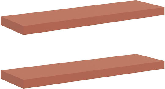 Red Wall Shelves (2 Pieces) 90x23.5x4cm