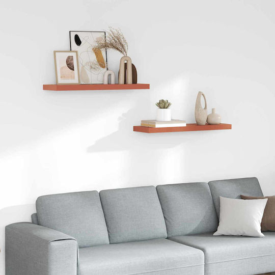 Wall Shelves (2 Pieces) 80x23.5x4 cm Red Wall Shelves (2 Pieces) 80x23.5x4 cm Red