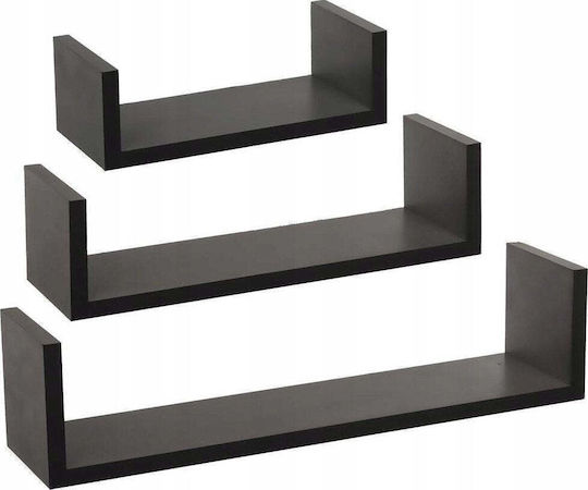 Wandregale Schwarz 3Stücke 42x10x10cm