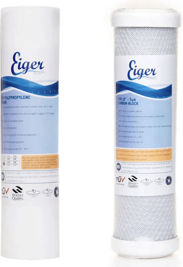Eiger Under Sink Water Filter Replacement made of Polypropylene 10" 5 μm 2pcs