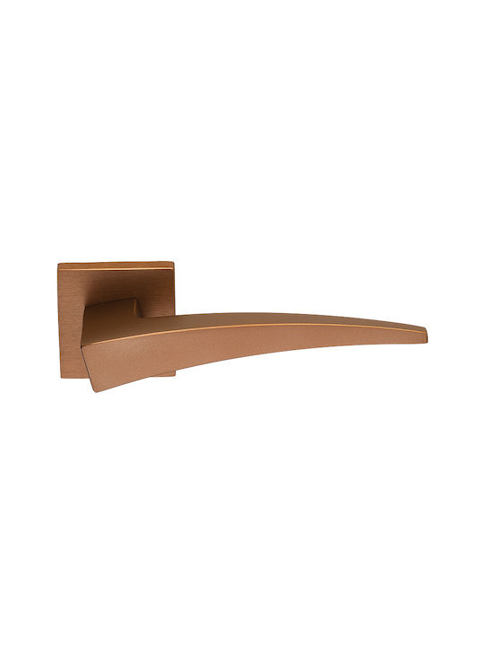 Zogometal Middle Door Lever Rosette 388 Pair with Mouthpiece Copper Aged