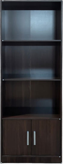 Βιβλιοθήκη Eliot 3s Καφέ 60x30x180εκ.