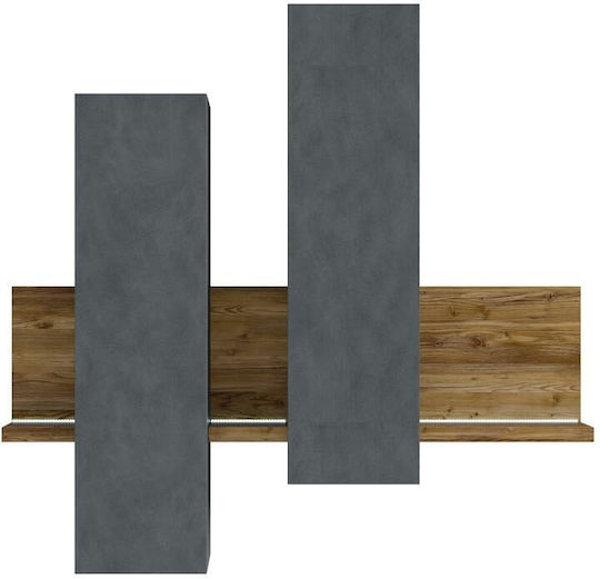 Βιβλιοθήκη με LED Bron Φυσικό Σκούρο-ανθρακί 152x35x142εκ. Βιβλιοθήκη με LED Bron Φυσικό Σκούρο-ανθρακί 152x35x142εκ.