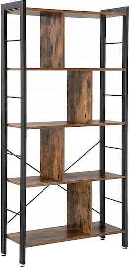 Bücherregal Schwarz Kaffee 74x30x154,5cm