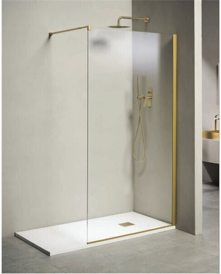 Tema Σταθερό Πλαϊνό Ντουζιέρας 70x195cm Clear Glass Oro Tema Σταθερό Πλαϊνό Ντουζιέρας 70x195cm Clear Glass Oro