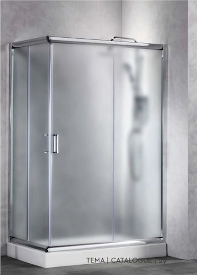 Tema Kabine für Dusche mit Schieben Tür 100x80x180cm Matte