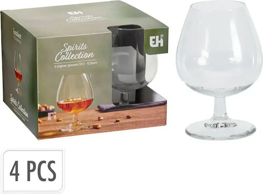 Excellent Houseware Комплект Стъклени Чаши За Коняк / Бренди Кафяви 350мл 4 Броя