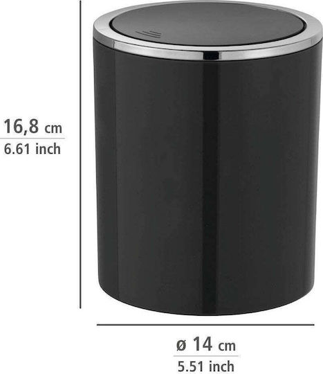 Wenko Μεταλλικό Καλαθάκι Μπάνιου 2lt Μαύρο