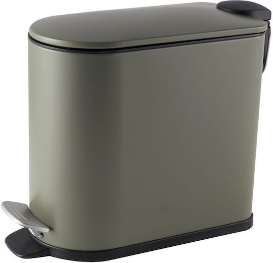 Eurocasa Metallic Toilet Brush and Basket Set Soft Close 5lt Green