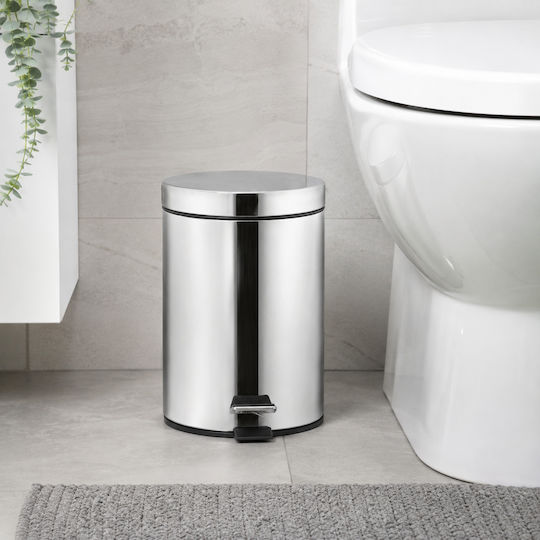 MRShome Inox Καλαθάκι Μπάνιου 5lt Ασημί