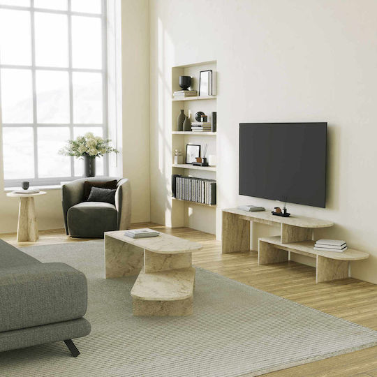 TV Stand Puzzle Travertine Beige M130xD35xH45cm