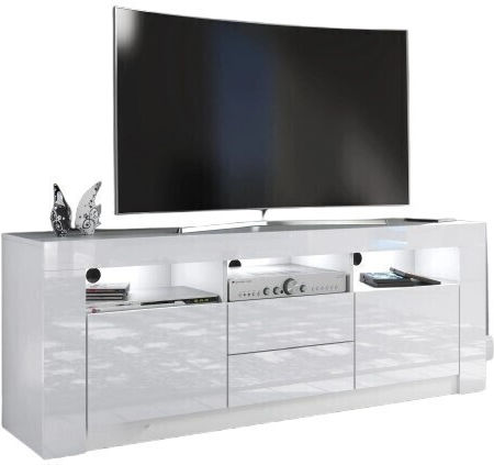 Дървено Spotlight Long с LED Осветление Бяло 160x40x60 см 162831849
