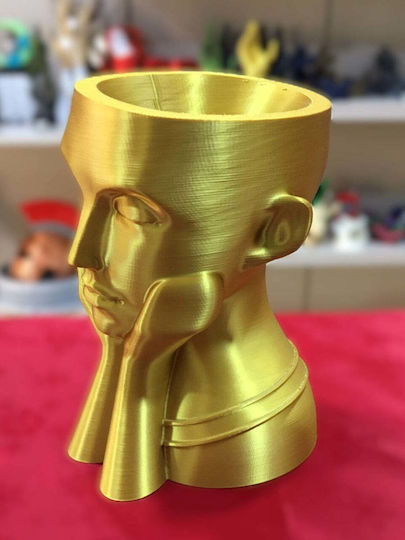 3D Art Shop Dekorative Vase Kunststoff Gold 3x3xH20cm