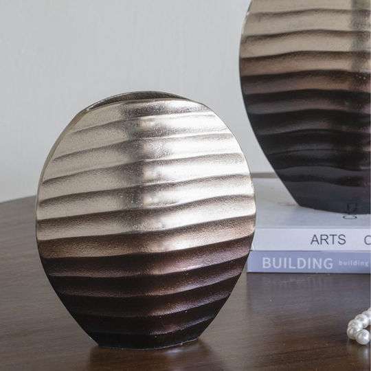 Artekko Decorative Metallic Vase Noble Gold 20.3x8.3xH23cm