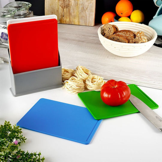 Excellent Houseware Σετ Επιφάνεια Κοπής Πλαστική Μπλε 20.5x15cm 4τμχ