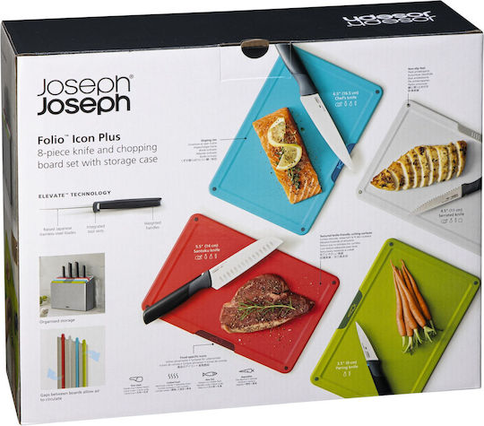 Joseph Joseph Set Plastic Chopping Boards Multicolour 33x32cm 9 Pieces