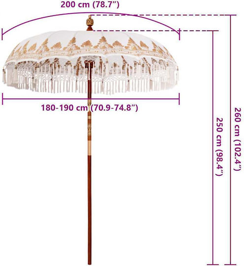 Rundschreiben aus Aluminium Ecru 1,8x2,5 m