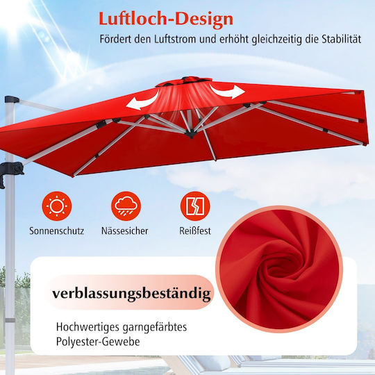 Aluminium Garten- und Terrassen-Sonnenschirm mit Luftauslass Rosa Aluminium Garten- und Terrassen-Sonnenschirm mit Luftauslass Rosa