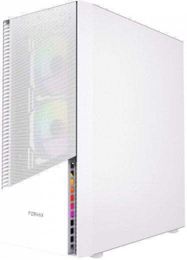 Gembird Fornax 200 Gaming Midi-Turm Computergehäuse mit Seitenfenster Weiß