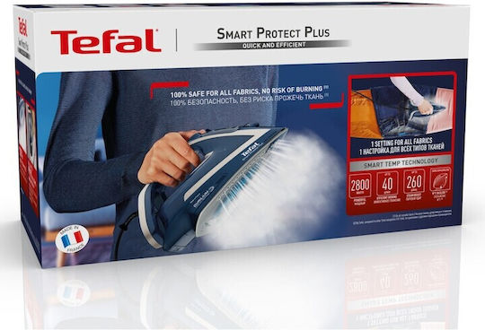 Tefal Smart Protect Plus FV6872 Ютия с Пара 2800W с Постоянна Парна Струя 40л/мин