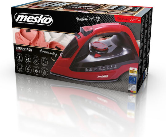 Mesko MS 5031 MS5031 Fier de Călcat cu Aburi 3000W cu Talpă Ceramică și Debit Continu de Abur 40g/min