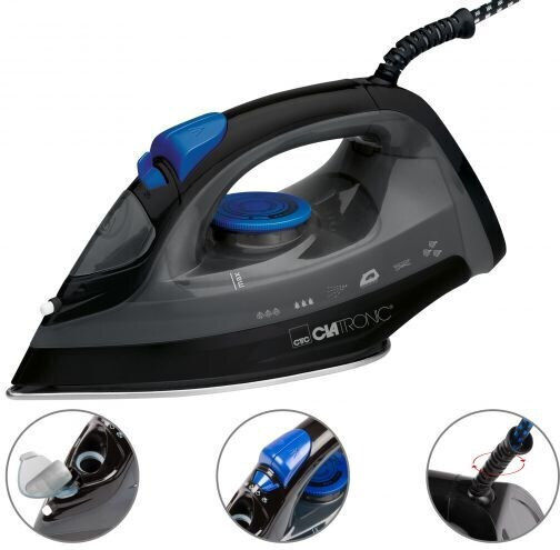 Clatronic DB 3703 Steam Iron 1800W with Stainless Steel Plate and Continuous Steam Supply 25g/min