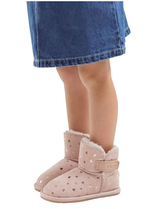 Kinderstiefel mit Bügel- und Schleifenverschluss Rosa