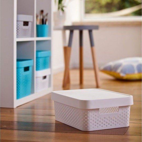 Curver Infinity Dots Kunststoff Aufbewahrungsbox mit Deckel Weiß 36x27x14cm 1Stück