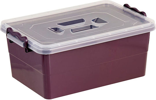 TnS Plastic Cutie de depozitare cu capac Roz 21x14.5x9cm 1buc