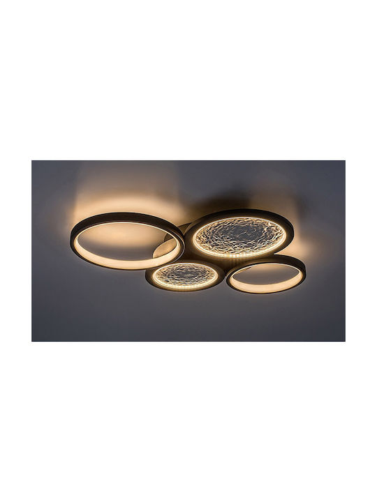 Rabalux Aranis Smart Deckenleuchte Schwarz mit Integrierte LED und Fernbedienung