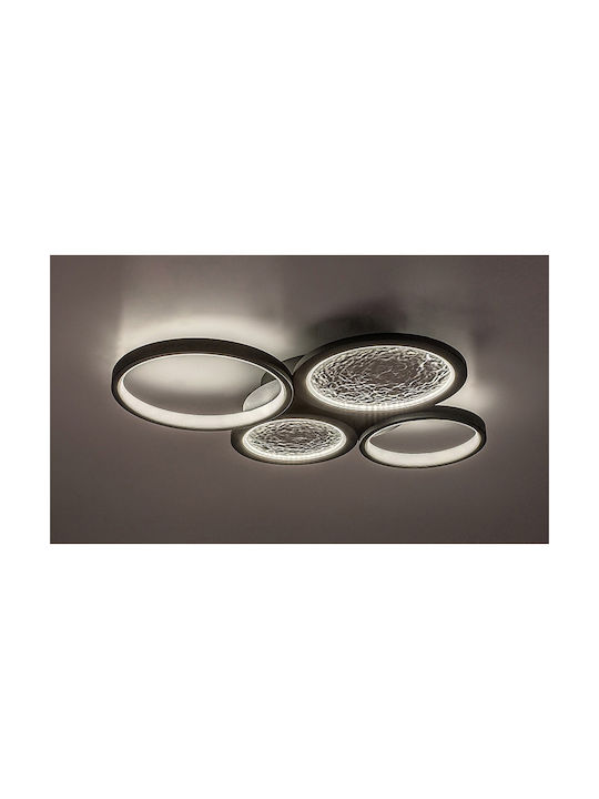 Rabalux Aranis Smart Deckenleuchte Schwarz mit Integrierte LED und Fernbedienung